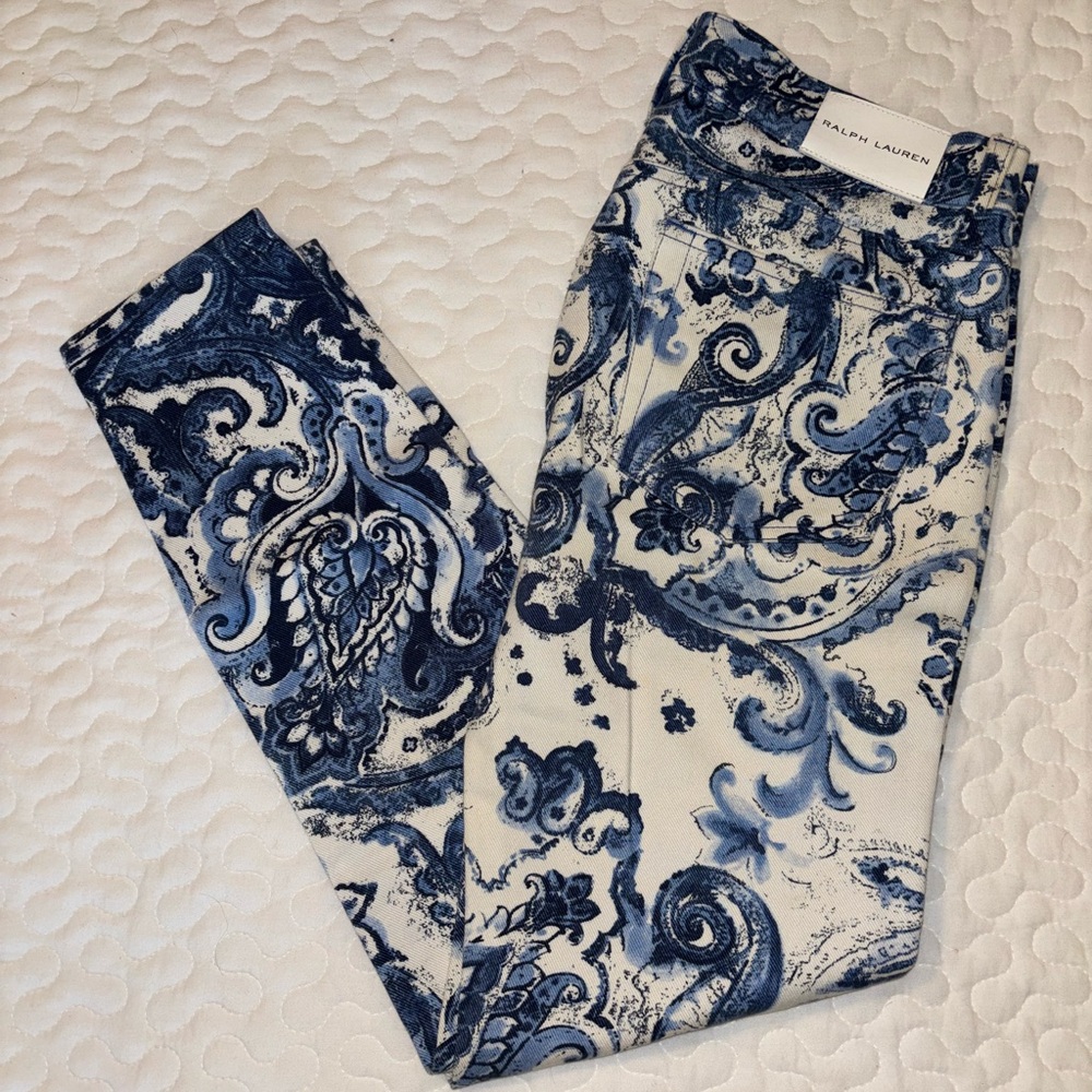 Black Label Ralph Lauren Women's Blue Paisley Jeans